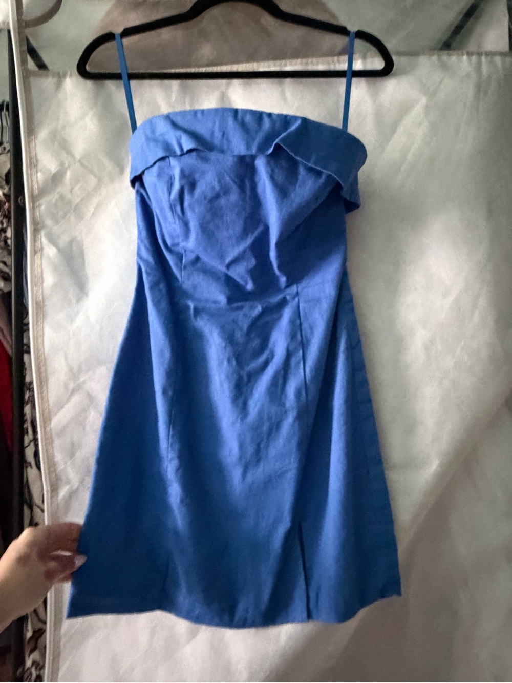 Strapless Blue Summer Dress